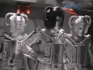 The Cyberman boss has a different colour head.