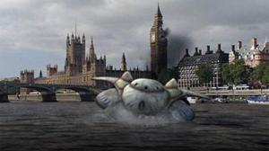 The Slitheen's family car crash-lands in the Thames. An elaborate alien hoax, created by aliens. It's original, I'll give it that.