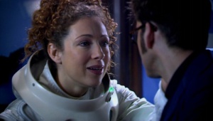 River Song comments on the Doctor's young looking eyes.