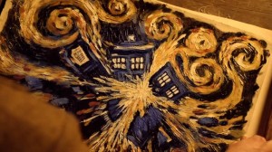 The exploding Tardis painting makes for a lovely piece of wall art.